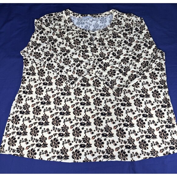 Notations Artsy Multicolored Floral Print Blouse Women Size 3XL - Picture 3 of 12